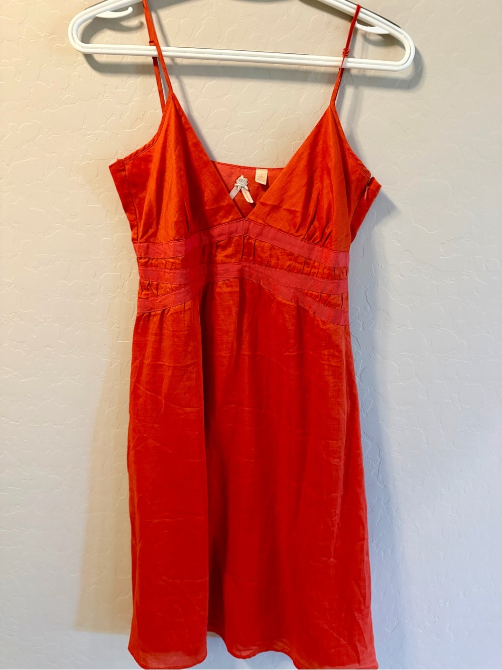 Anthropology- Maeve burnt Orange Linen Dress